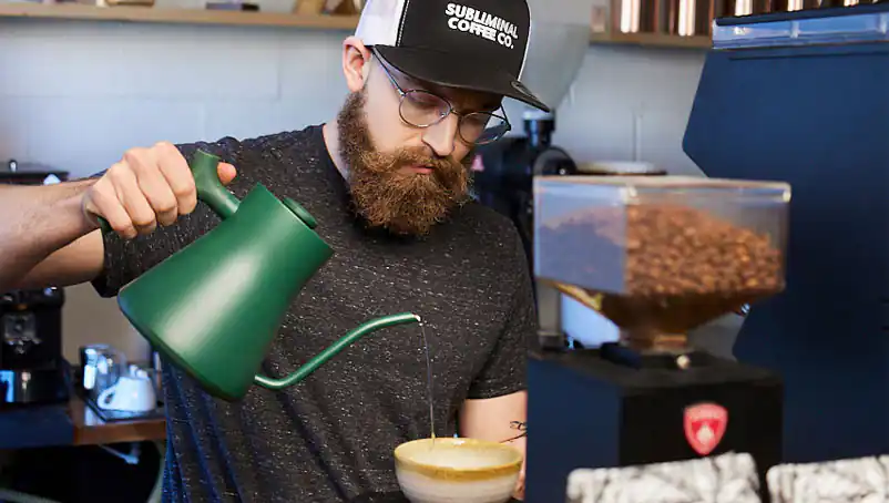 Small business owner at work